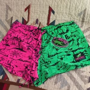 Gecko Women's Athletic Shorts - Pink and Green